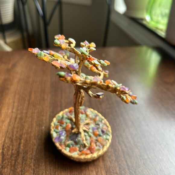 Vintage select imports brass chakra crystal stone tree bonsai - Picture 3 of 10